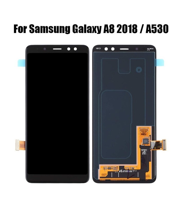 Samsung A530 Galaxy A8 (2018) LCD ekranas su liečiamu stikliuku (juodas) (service pack) (originalus)