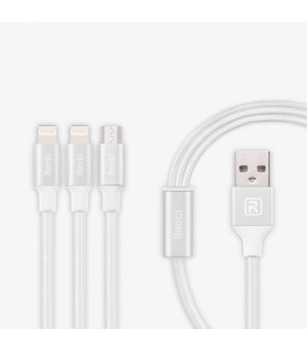 Recci USB kabelis  3 in 1 e RCS-HG120 Micro USB +2x Lightning