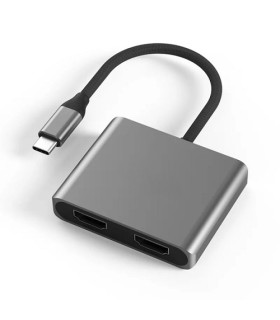Adapteris USB Type-C - 2x HDMI 4K
